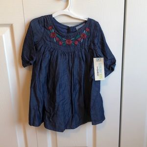 Jean colored flower neck dress